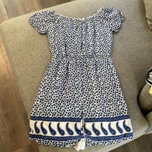 Adorable Blue Floral and Paisley Dress sz Med